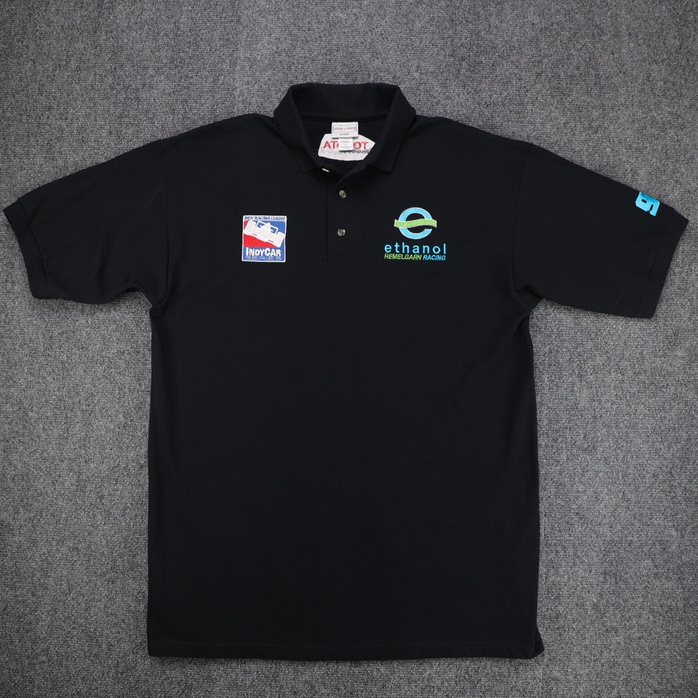 IndyCar Series Ethanol Hemelgarn Racing Toyota Polo Mens L Anvil Cotton Deluxe